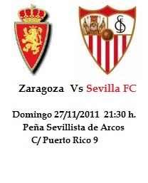 ZARAGOZA Vs SEVILLA FC, EL DOMINGO A LAS 21:30 H.